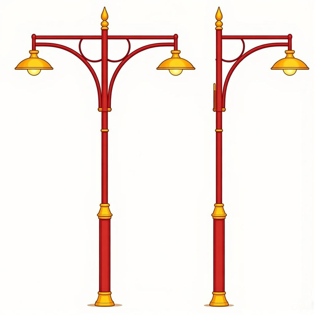 Decorative Lighting Pole Double Arm